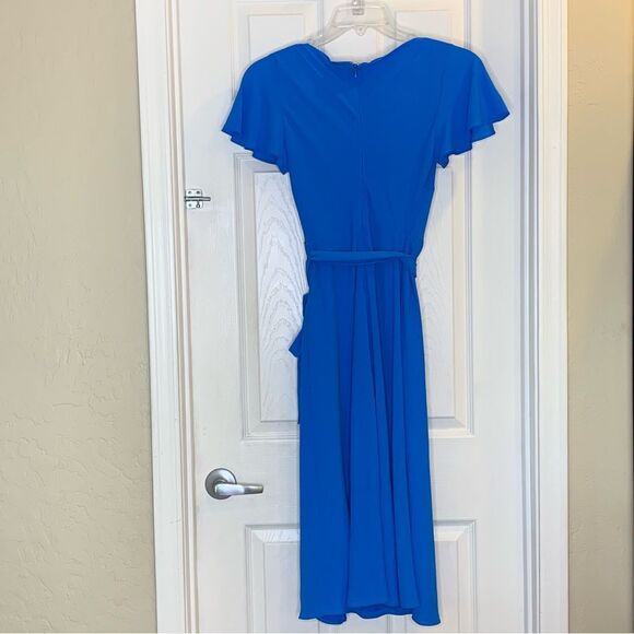 Lauren Ralph Lauren Fit and Flare MIDI Crepe Dress in Tropic Roy Size 2 - Picture 4 of 16